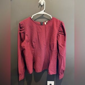 Treasure and Bond Mini Gingham Puff Sleeve Top Size L
